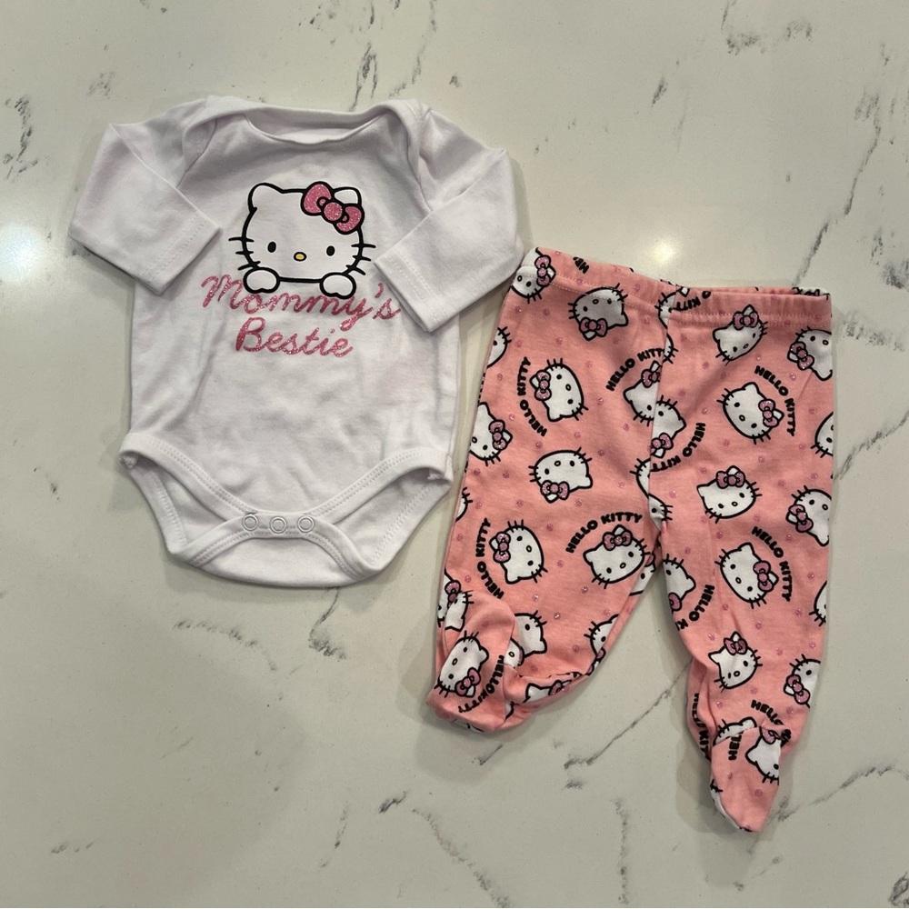 Hello Kitty White and Pink Baby Onesie